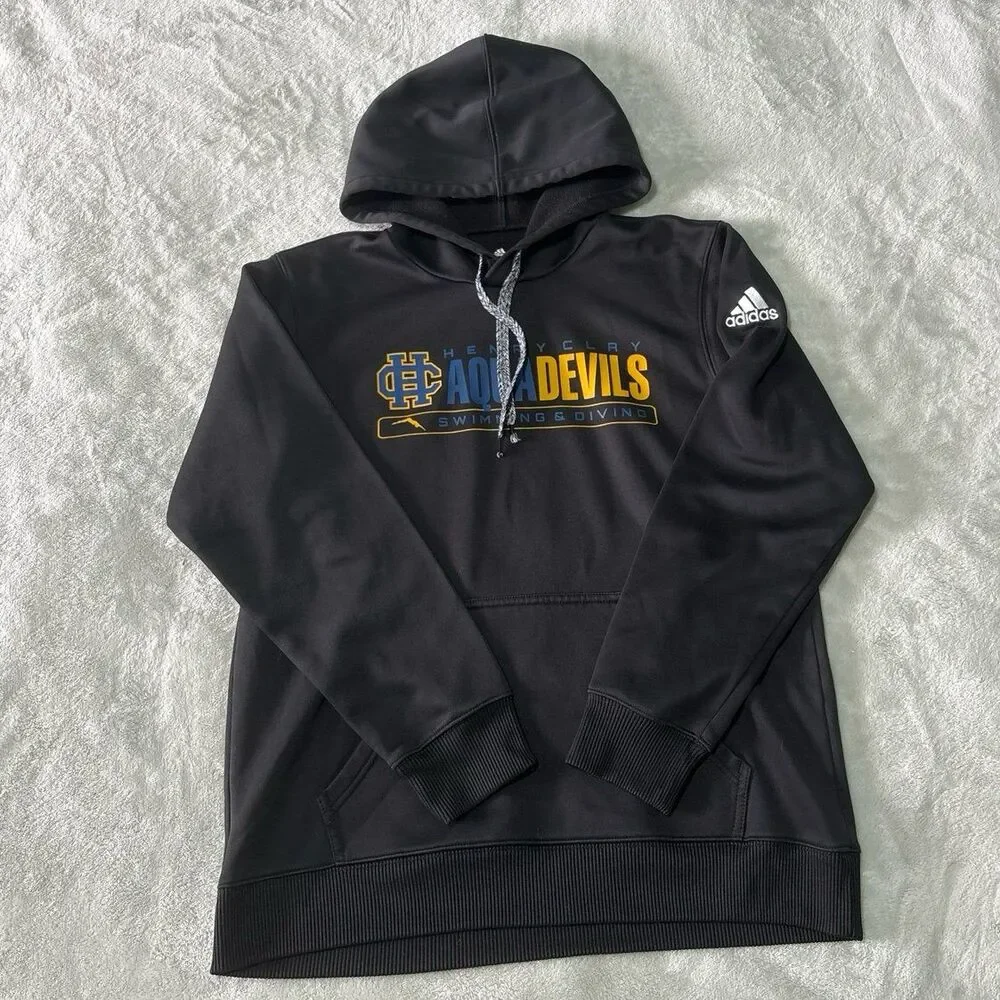 Adidas Henry Clay Aqua Devils swimming diving hoodie sports athletic gym black
